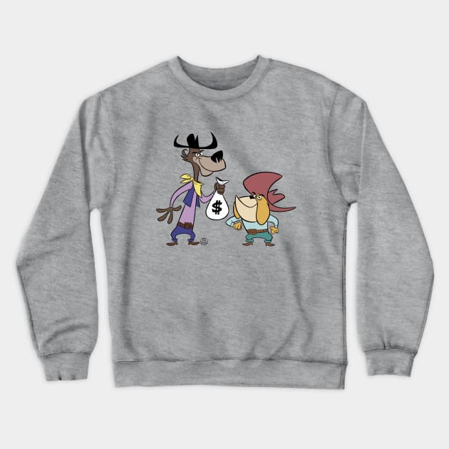 Cartoon Outlaw Bad Guys Crewneck Sweatshirt by markscartoonart62